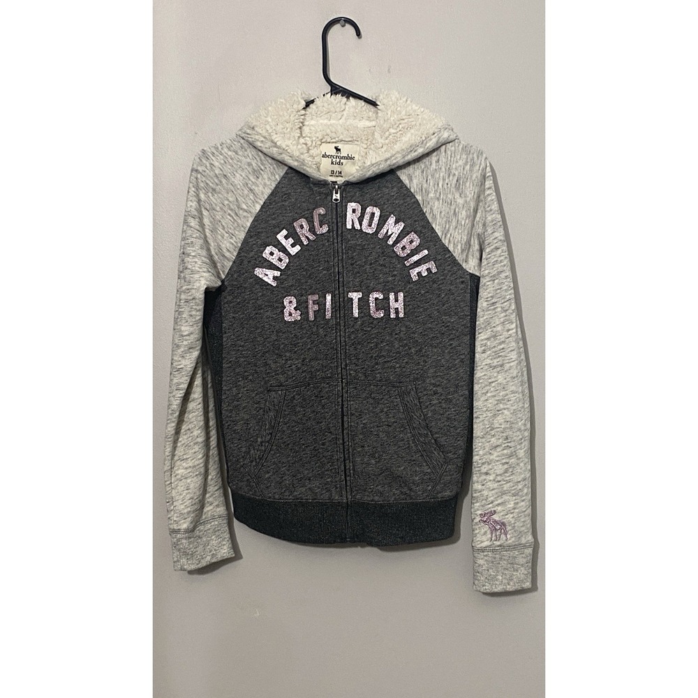 Abercrombie & Fitch Sherpa Lined Full Zip Hoodie Youth Girl Size‎ Large (13/14)